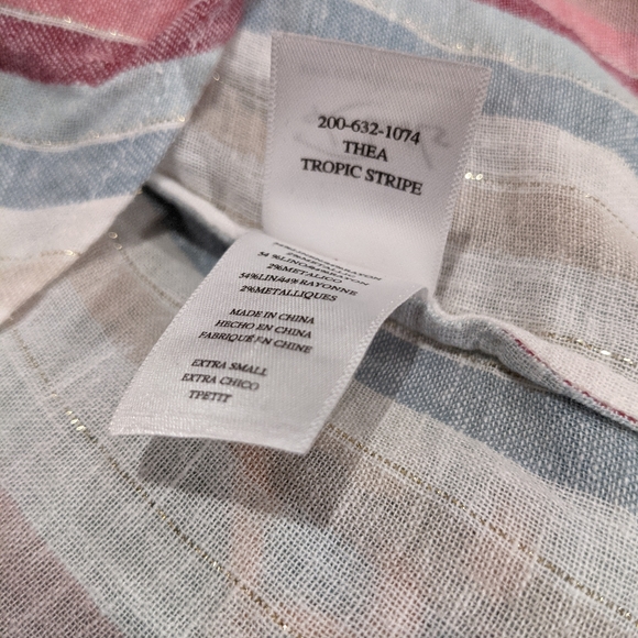 Rails Thea Metallic Tropic Strip Tie-Front Top XS - Picture 9 of 10